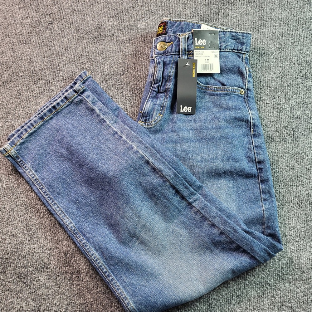 Lee Heritage A New Age Classic Straight Jeans Boys Size 4M Blue‎ Denim